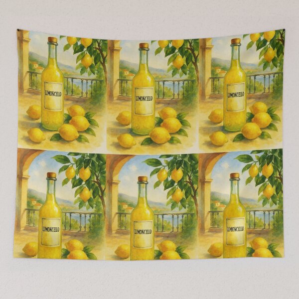 Item preview, Limoncello on the Terrace – Italian Summer Watercolor designed and sold by EmeraldeaArt.