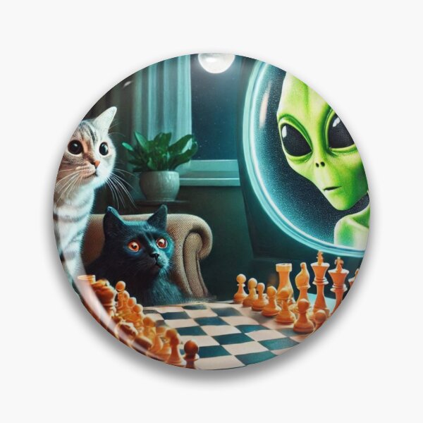 Artikelvorschau, Kosmisches Schach – Katzen gegen Aliens entworfen und verkauft von Dogandesighn.