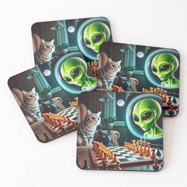 Item preview, Cosmic Chess – Cats vs Alien designed and sold by Dogandesighn.