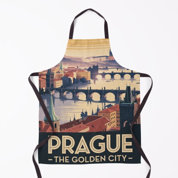 Item preview, Prague Vintage Travel Poster – Charles Bridge Golden Sunrise Wall Art designed and sold by Timeless Design.