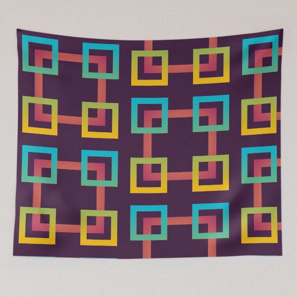 Item preview, Colorful Geometric Square Pattern Art designed and sold by imranatoz.
