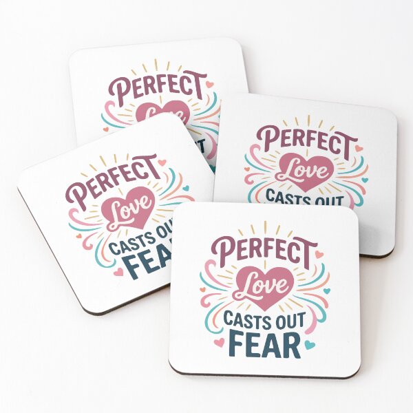 Item preview, Perfect Love Casts Out Fear Christian , Bible Verse 1 John 4:18, Inspirational Christian , Faith Based Religious Gift designed and sold by stylishdzign.