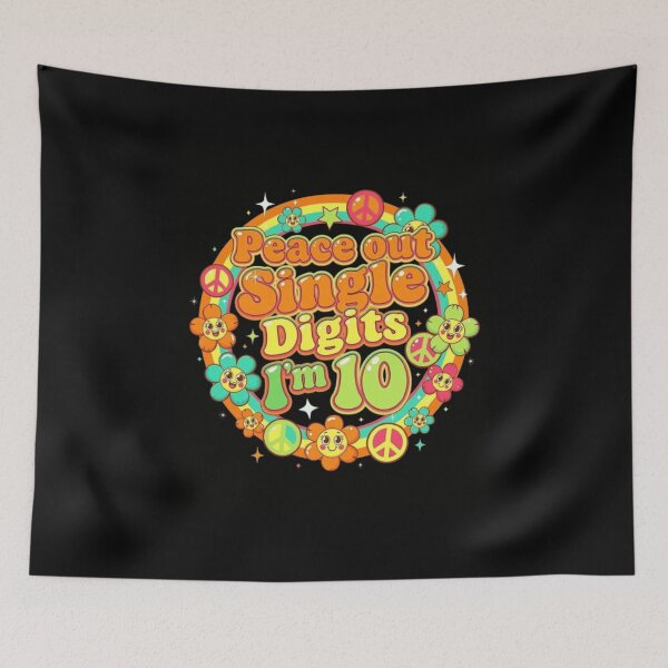 Item preview, Peace Out Single Digits I'M 10 Happy 10th Birthday  designed and sold by Thread&Fable.