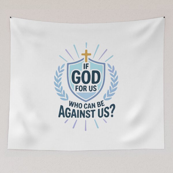 Item preview, If God Is For Us Who Can Be Against Us, Romans 8:31 Bible Verse Christian , Faith Based Inspirational Christian Gift designed and sold by stylishdzign.