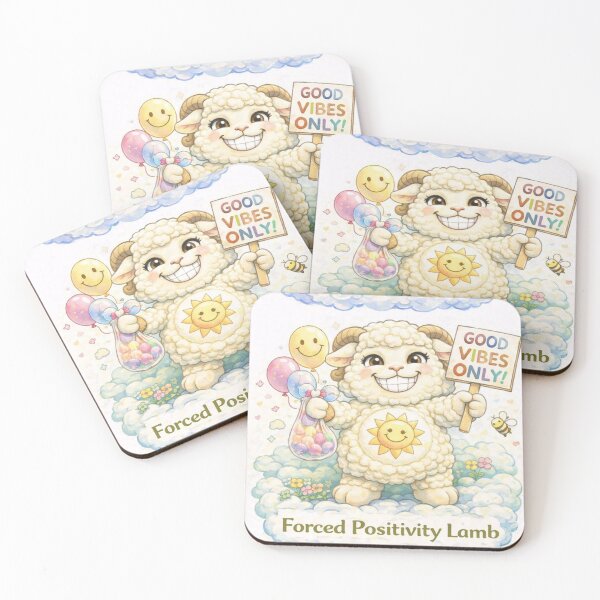 Item preview, Forced Positivity Lamb | Good Vibes Only CareSheep Parody (Sheepism) designed and sold by Thpoar.