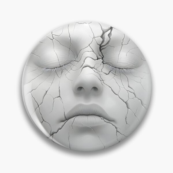 Item preview, Surreal cracked face, broken porcelain aesthetic design designed and sold by Shoot-The-Moon.