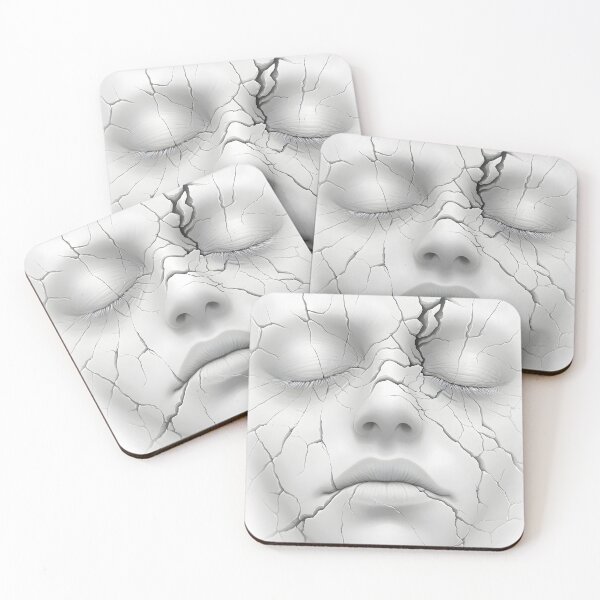 Item preview, Surreal cracked face, broken porcelain aesthetic design designed and sold by Shoot-The-Moon.