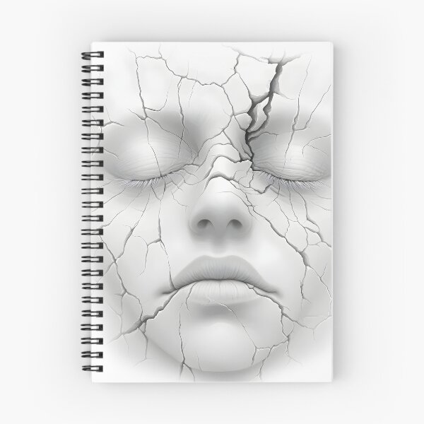 Item preview, Surreal cracked face, broken porcelain aesthetic design designed and sold by Shoot-The-Moon.