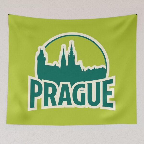 Item preview, Prague Gothic Skyline Badge – Vintage Travel T-Shirt & Sticker Design designed and sold by Timeless Design.