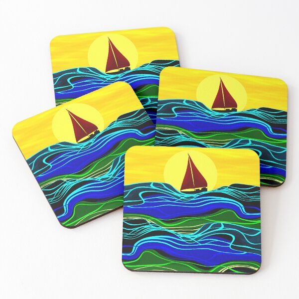 Item preview, Sailboat on Vibrant Ocean Waves designed and sold by Andrew  Hitchen.