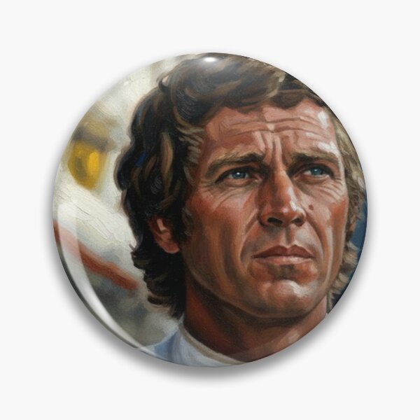 Item preview, The Pre-Race Ritual: Steve McQueen Impasto Portrait designed and sold by Art's Diner.