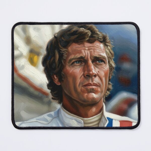 Item preview, The Pre-Race Ritual: Steve McQueen Impasto Portrait designed and sold by Art's Diner.