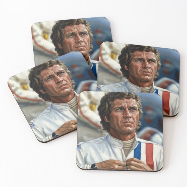 Item preview, The Pre-Race Ritual: Steve McQueen Impasto Portrait designed and sold by Art's Diner.
