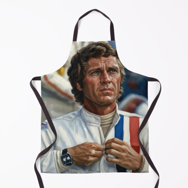 Item preview, The Pre-Race Ritual: Steve McQueen Impasto Portrait designed and sold by Art's Diner.