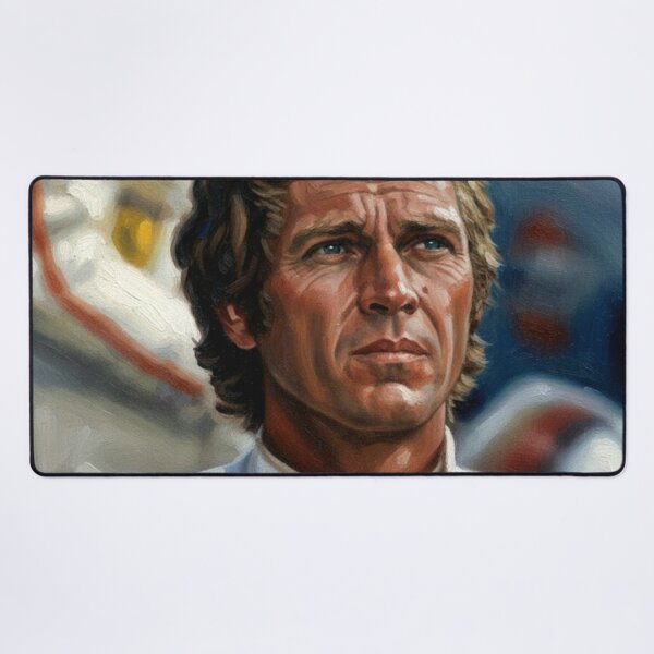 Item preview, The Pre-Race Ritual: Steve McQueen Impasto Portrait designed and sold by Art's Diner.