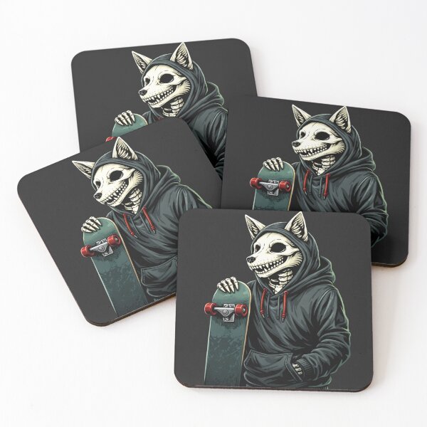 Item preview, Fox Skeleton Skater – Urban Streetwear Skate Aesthetic Art designed and sold by ColorSplash123.