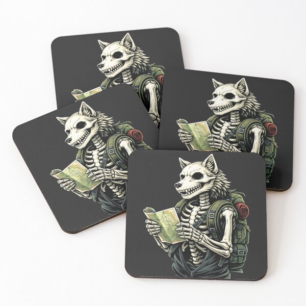Item preview, Wolf Skeleton Explorer – Dark Adventure Travel Aesthetic Art designed and sold by ColorSplash123.