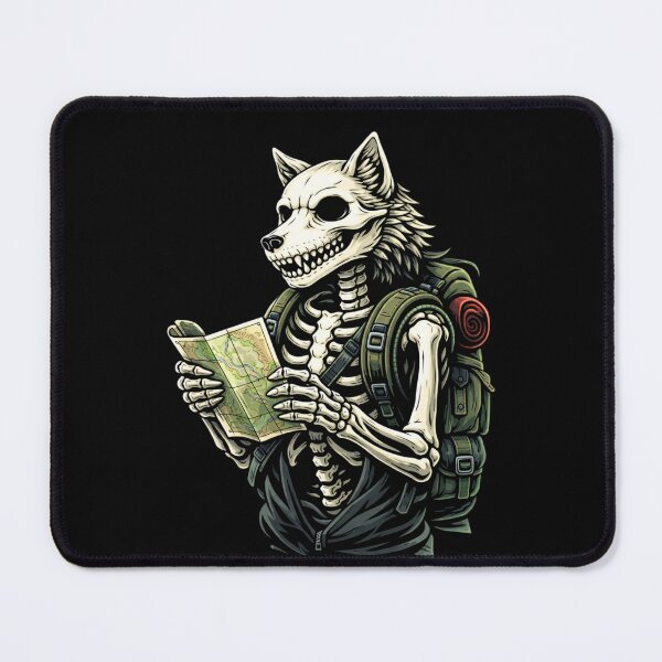 Item preview, Wolf Skeleton Explorer – Dark Adventure Travel Aesthetic Art designed and sold by ColorSplash123.