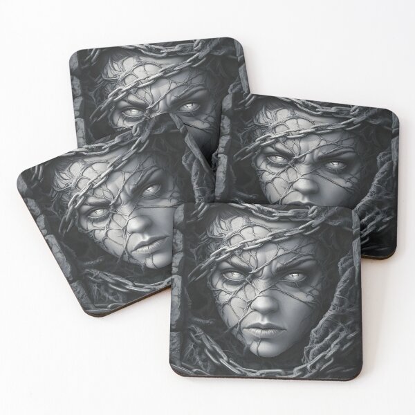 Item preview, Chained Stone Face Fantasy Horror Gothic Design designed and sold by Shoot-The-Moon.
