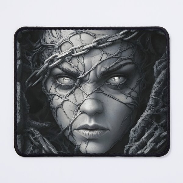 Item preview, Chained Stone Face Fantasy Horror Gothic Design designed and sold by Shoot-The-Moon.