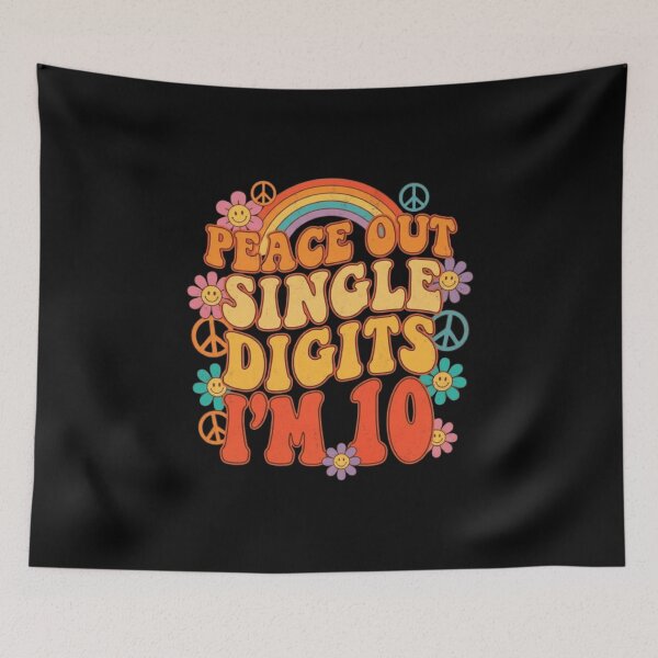 Item preview, Peace Out Single Digits I'M 10 Happy 10th Birthday  designed and sold by Thread&Fable.