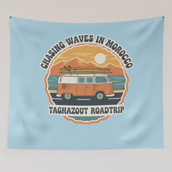 Item preview, Taghazout Morocco Surf Roadtrip - Vintage Van Life Wave Chaser designed and sold by Axivra.