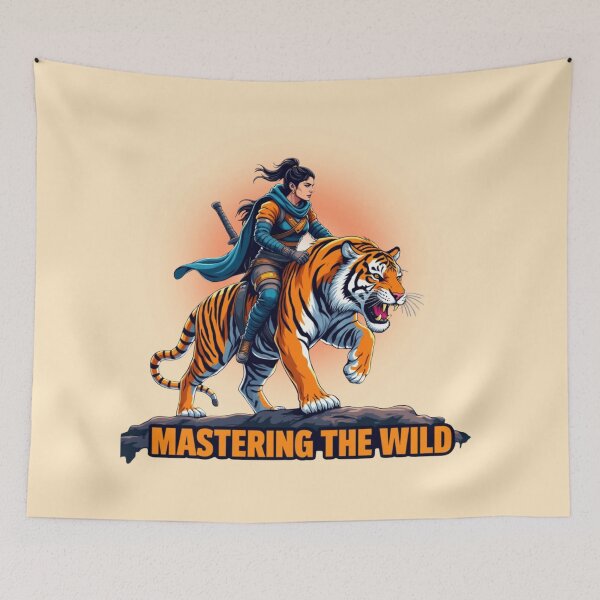 Item preview, Mastering the Wild - Japanese Warrior & Tiger Spirit designed and sold by PriyaMagic.