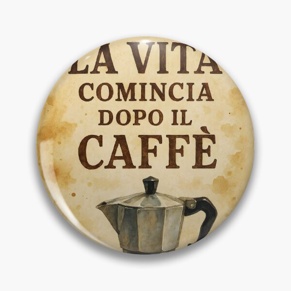 Item preview, La Vita Comincia Dopo il Caffè – Watercolor Retro Coffee Maker Illustration designed and sold by EmeraldeaArt.