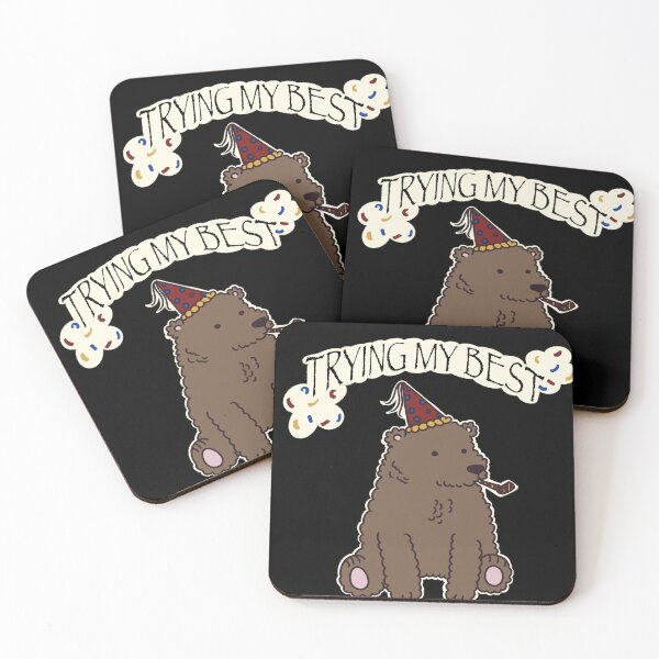 Item preview, Sad Party Bear - “Trying My Best!” designed and sold by hearsebeetle.