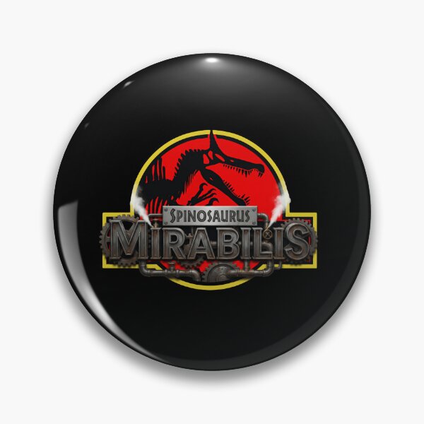 Item preview, Spinosaurus Mirabilis Metallic Emblem With Red Prehistoric Skyline designed and sold by SkeletonsDanger.