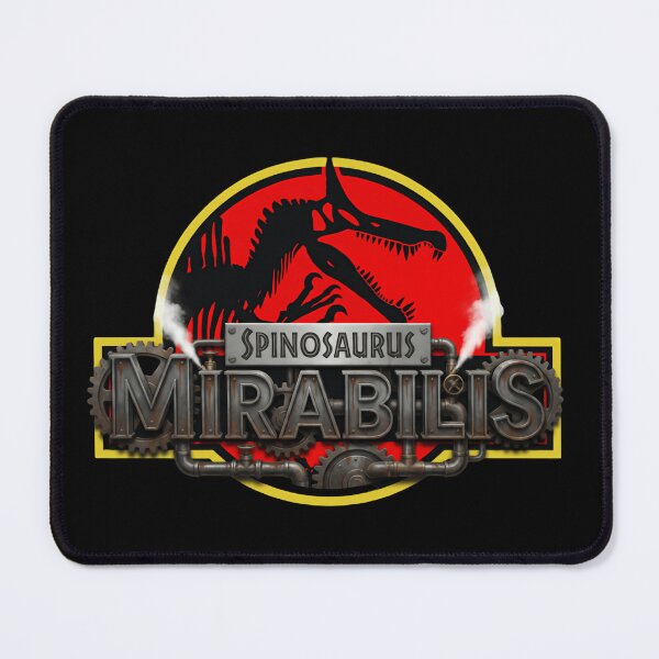 Item preview, Spinosaurus Mirabilis Metallic Emblem With Red Prehistoric Skyline designed and sold by SkeletonsDanger.