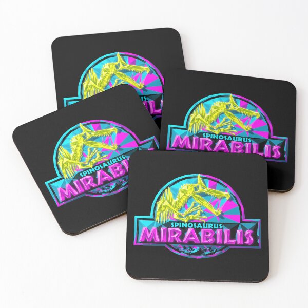 Item preview, Spinosaurus Mirabilis Neon Jungle Circle With Vibrant Palm Silhouettes designed and sold by SkeletonsDanger.