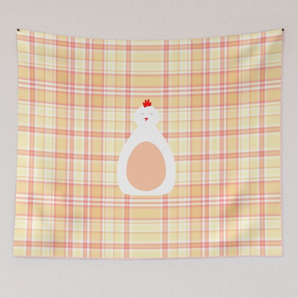 Item preview, White Easter Chicken on Plaid – Elegant Spring Holiday Design designed and sold by CreaTwinkles.