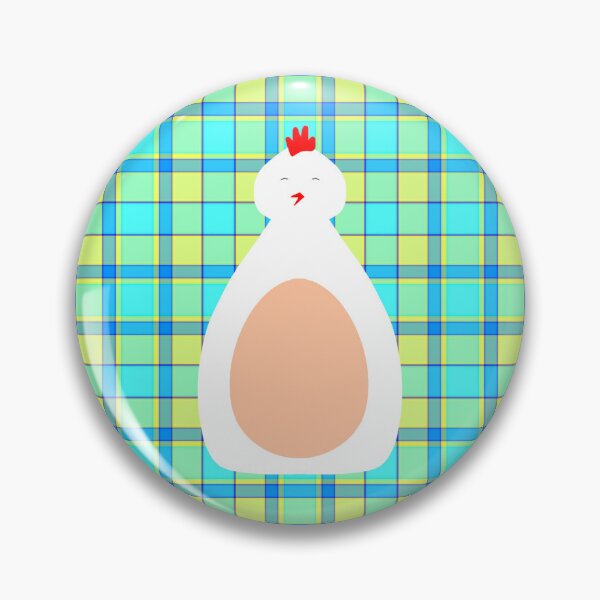 Item preview, White Easter Chicken on Plaid – Elegant Spring Holiday Design designed and sold by CreaTwinkles.