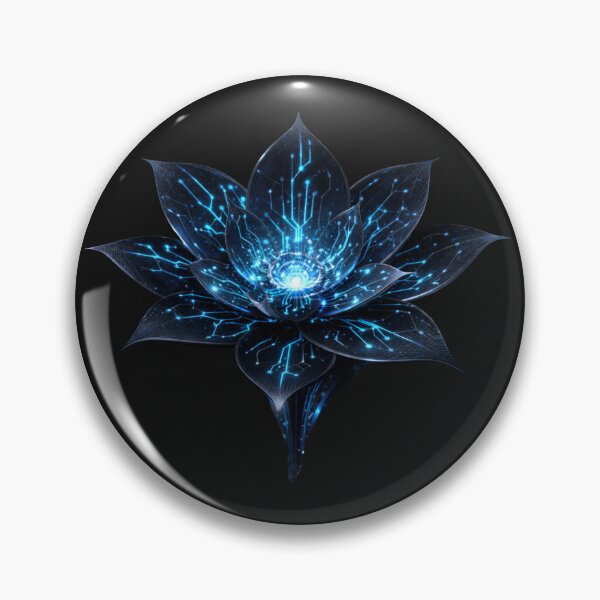 Item preview, Carbon Fibre Flower – Futuristic blue tech flower with circuit glow designed and sold by slinsish.