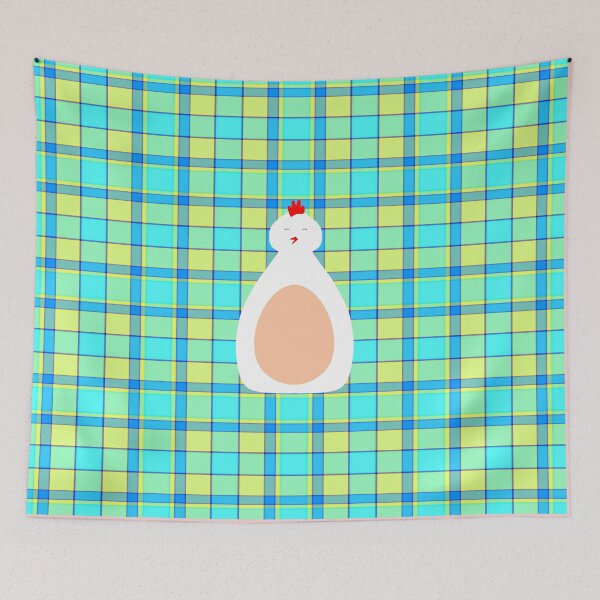 Item preview, White Easter Chicken on Plaid – Elegant Spring Holiday Design designed and sold by CreaTwinkles.