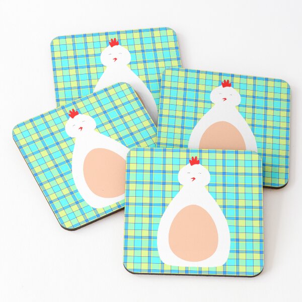 Item preview, White Easter Chicken on Plaid – Elegant Spring Holiday Design designed and sold by CreaTwinkles.