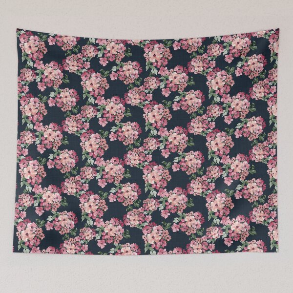 Item preview, Romantic Soft Blush And Coral Cottagecore Elegant Watercolor Floral Indigo Blue designed and sold by JasmineGDesigns.