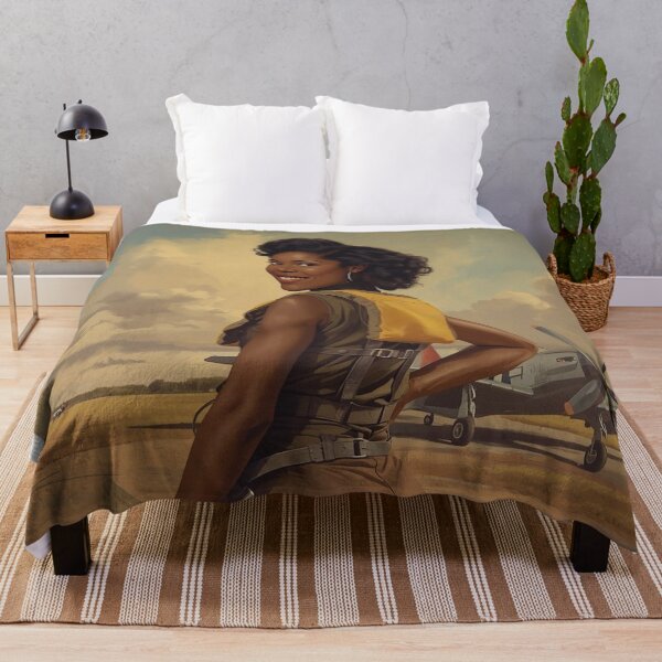 Item preview, 1940s Pin-Up Pilot Art Print – Vintage African American Aviator Oil Painting designed and sold by MissSaylor.