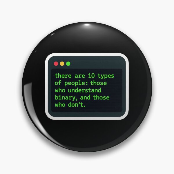 Item preview, 10 Types of People Binary Joke - Terminal Code Humour designed and sold by NullPointerArt.