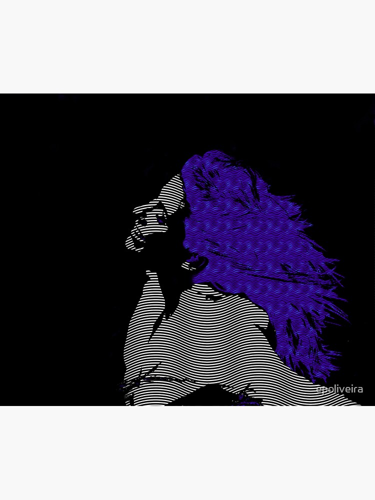 woman blue hair Freedom illustration engraving style by epoliveira
