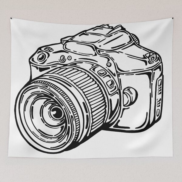 Item preview, Illustration of a Digital Camera in Line Art  designed and sold by lil_arin.