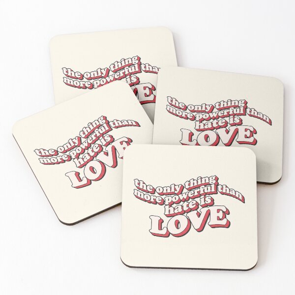 Item preview, Powerful Love Over Hate Retro Groovy Typography designed and sold by zzz888.