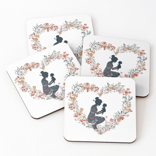 Item preview, Motherhood Floral Heart Silhouette Vintage Mother's Day Art designed and sold by BigStar-Cart.