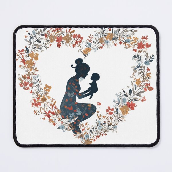 Item preview, Motherhood Floral Heart Silhouette Vintage Mother's Day Art designed and sold by BigStar-Cart.
