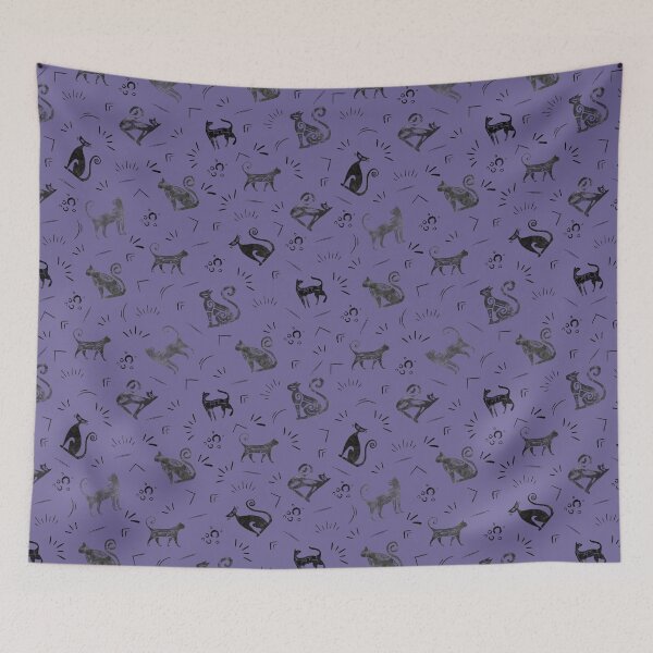 Item preview, Cave Art Cats on Gray Indigo designed and sold by KSimpson838.