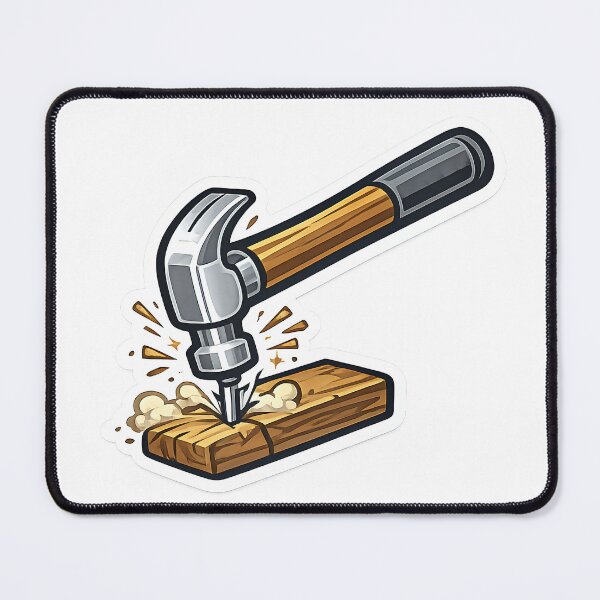 Item preview, Hammer and Nail Sticker | Carpenter Design designed and sold by Lifesaprint.