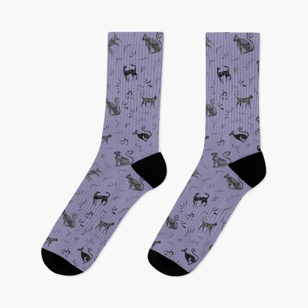 Item preview, Cave Art Cats on Light Gray Indigo designed and sold by KSimpson838.