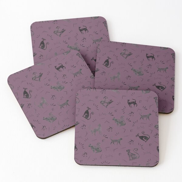 Item preview, Cave Art Cats on Dark Gray Magenta designed and sold by KSimpson838.
