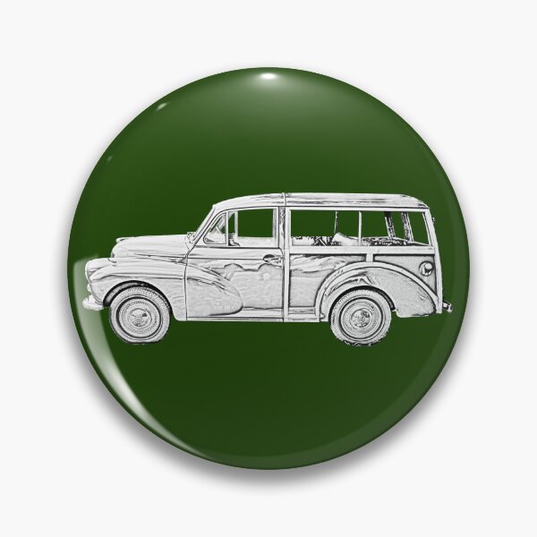 Item preview, Morris Minor Traveller British classic car monochrome designed and sold by soitwouldseem.